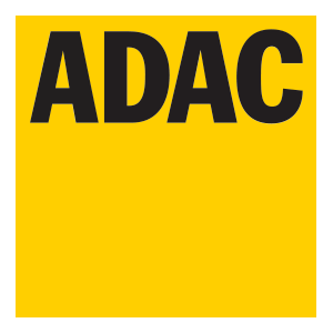 Ein gelbes ADAC Logo mit schwarzem Schriftzug auf gelbem Hintergrund.
